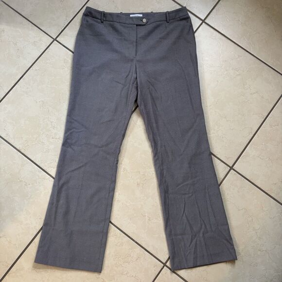 Calvin Klein Womens Gray Micro-Dot Modern Fit Straight Leg Trouser Pants Size 12 - Picture 1 of 9